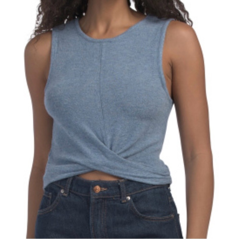 NWT NEW Blue Twist Front Muscle Tee